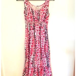 empire waist sundress midi with ruffle hem sleeveless petite P/P